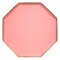 Elegant Neon Coral & Gold Hexagon Paper Plates – 10" Premium Dinner Plates for Weddings & Events (8 Pack)